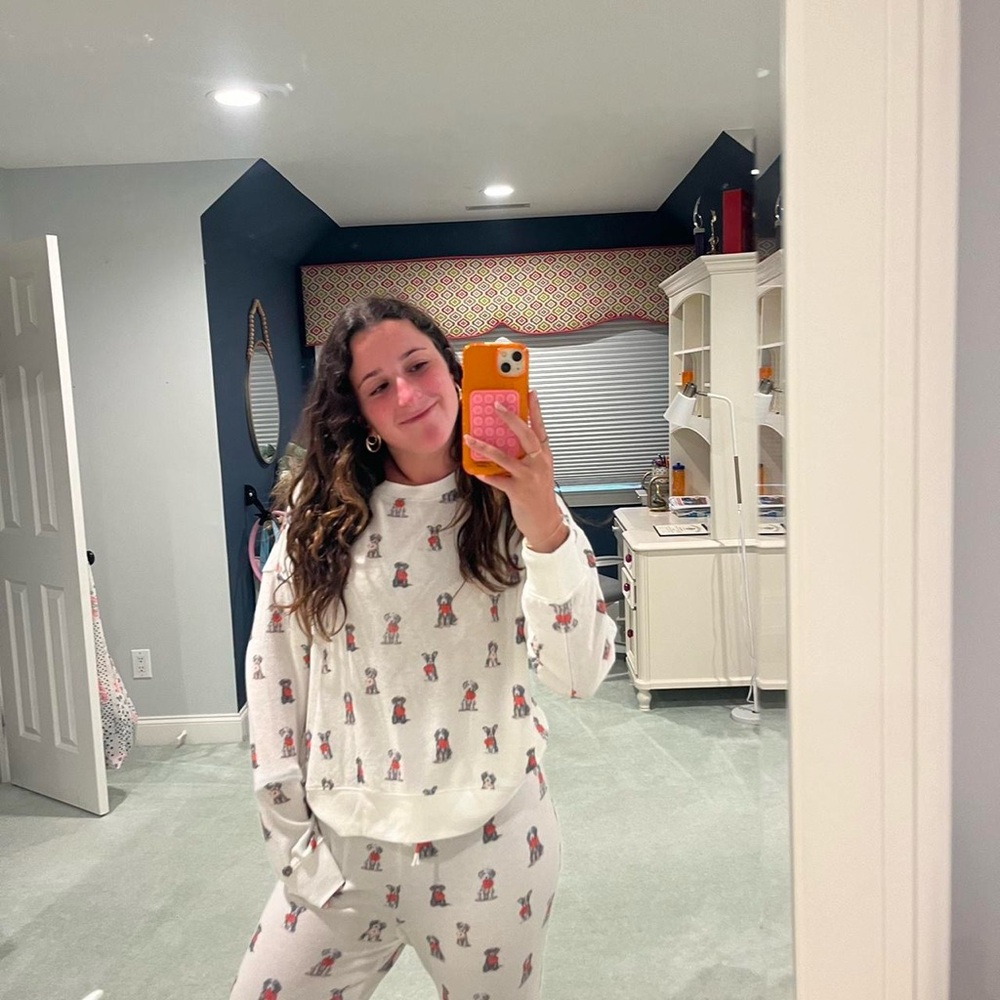 Z Supply White Pajama Set with Bear Print